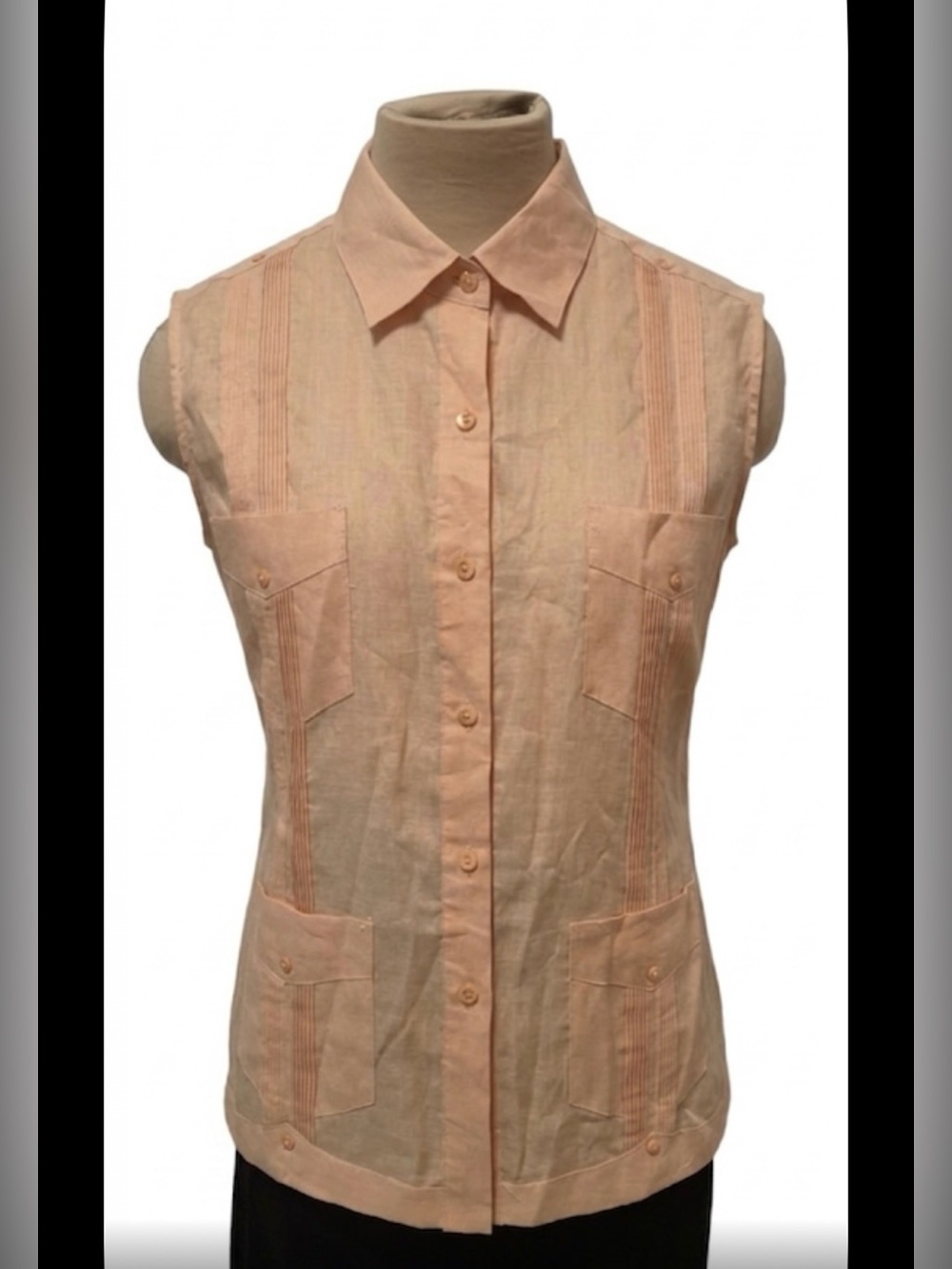 Vintage Woman’s Peach Linen Shirt